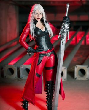 Andrea Warski has a big dumb looking sword & nice big tits