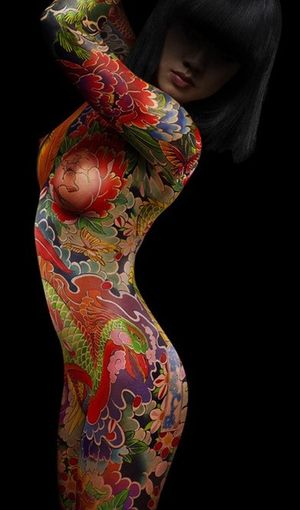 Lyla Shirot has some ink all over her - curvy art work