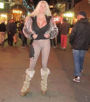 Lori Pleasure aka Lory Plesure in button up vest outside in public - fota zxzx