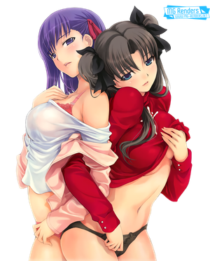 Fate stay night - Matou Sakura, Tohsaka Rin Render 2