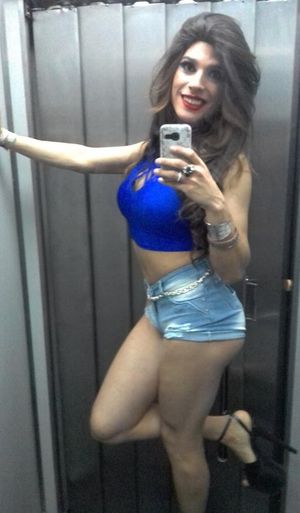 Brunette shemale latina take a selfie on bathroom diaco before broken her ass with two big cock