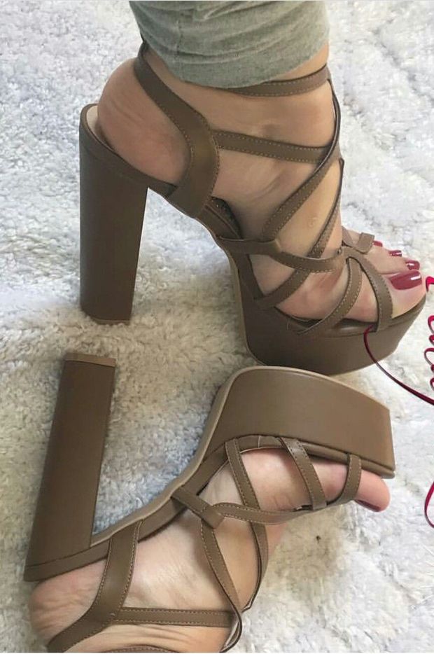 Painted toes in high heels