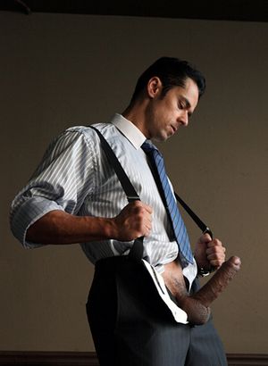 Hot guy in suit with amazing cock.