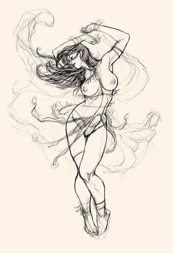 Sexy lass dancing to heart's content.