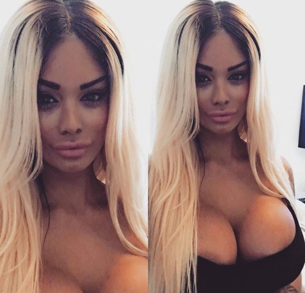 The pic said Alexis La Vega is a sexy babe with large cleavage and a burnt bimbo casi California face of beauty - SGB gbb lipz