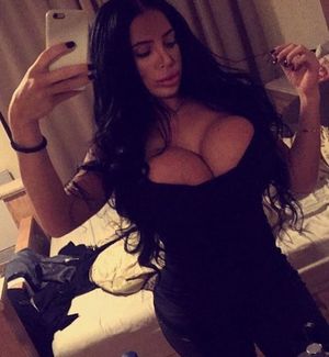 Carol the Barista is shows her huge cleavege for the voice of the god people w/ her outcast big huge tits cleavage & black dress - SGB gbb