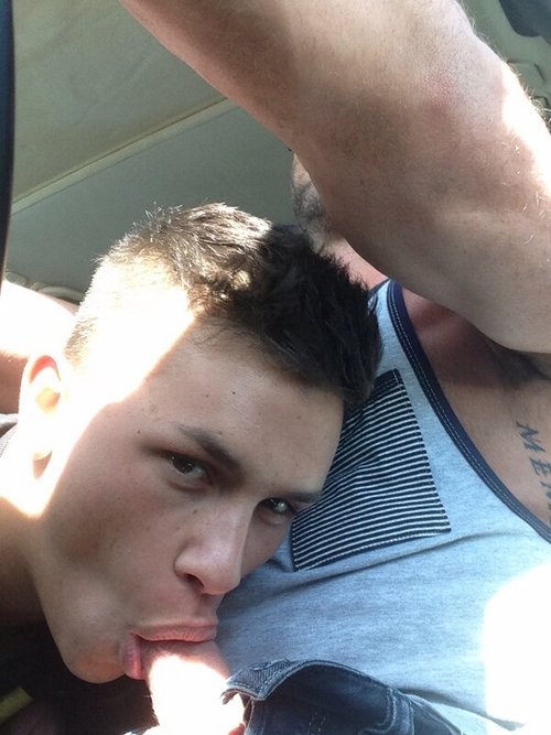 blowing dad while he is driving