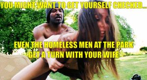 Cheating on husband with homeless man at the park