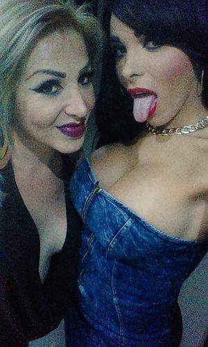 Alexis La Vega is a shape shity asian female sh emale bo bemale fanana fana fo chimale with blue jean dress on - SGB tranz