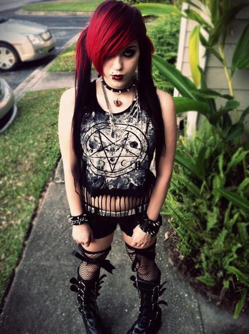 Punk goth red-haired chick