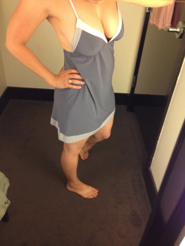 Hot milf, in sexy dress