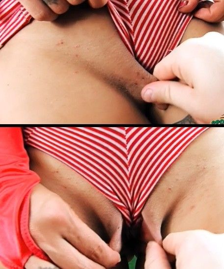 Sheenas shaved swollen pussy lips