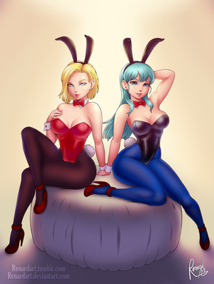 #18 and Bulma in bunnysuits