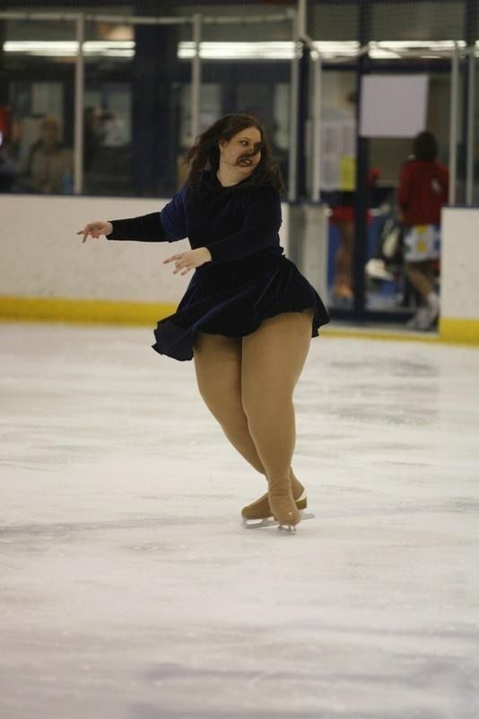 Big legs ice skating