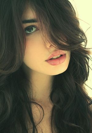 Gorgeous brunette with plump lips