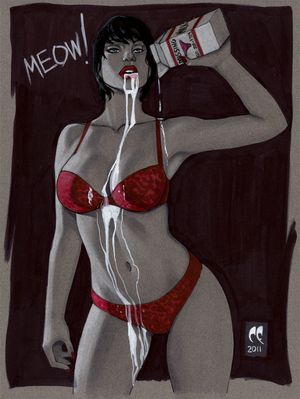 Catwoman making a mess.