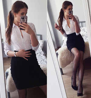 Sexy lady headed to the office