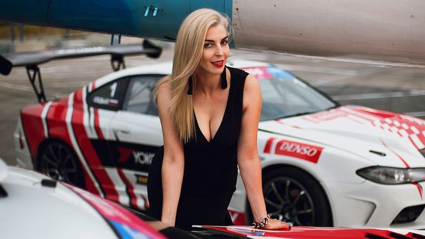 Russian slut and a car