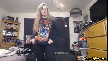 Chubby blonde Teen getting naked live on webcam for us