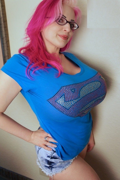 Dorice Dee Dee Moore is supergirl as a super man clone of a woman in a t-shirt as a natural big lady - SGB