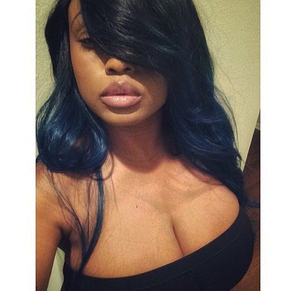 black babe Jada Fire with blue hair