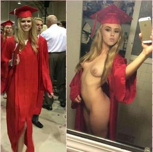 Celebrating graduation with a nude selfie.
