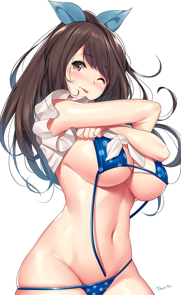 blue bikini