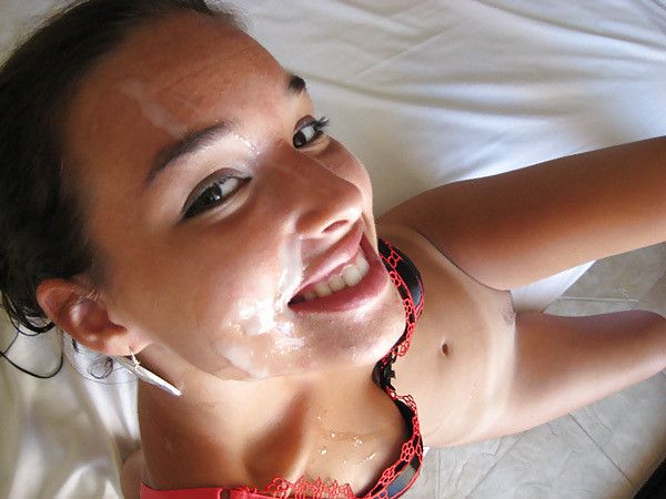 teen with sperm on face