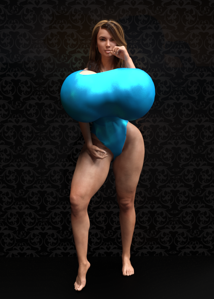 Busty in blue by Muad3D