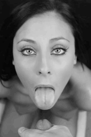 Sexy brunette gets a big facial cumshot