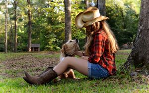 Cowgirl and Her Dog