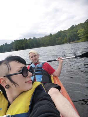 Paraquat Suicide is w/ some random dude in a kayak on the wild river in Afirca Vally as a goth chick where she shouldn't be - SGB gothh