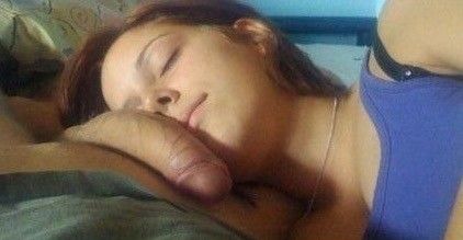 Sleep with my cock on her cheek