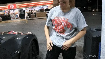 at a gas station