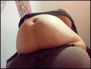 Growing belly closeup