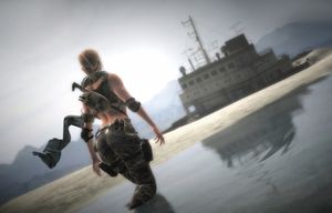 Hot ass wasteland survivor finds shelter from the sun.