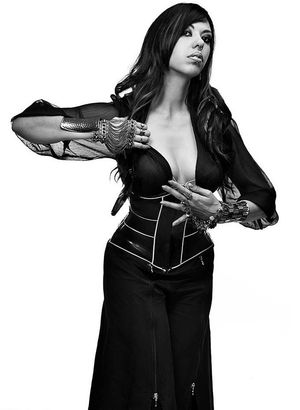 Corinne C Cliford has the cutest clothes that I love envy so much w/ chain gloves & black goth dress as emo Canadian porn star - SGB gothh