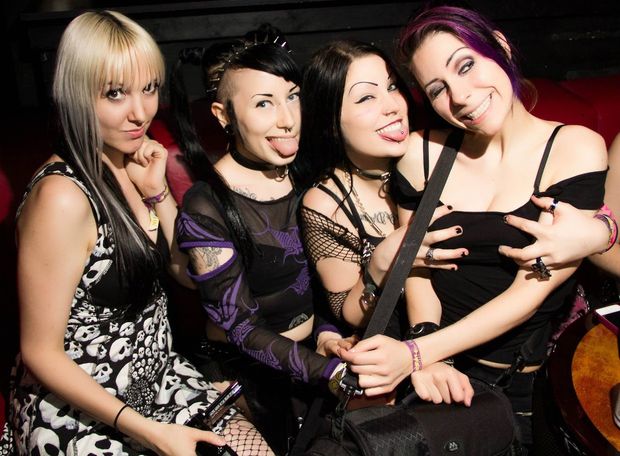 Paraquat Suicide with her bimboass pack of goth skanks that we all love - SGB