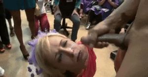 Blonde Takes BBC Cum At Party
