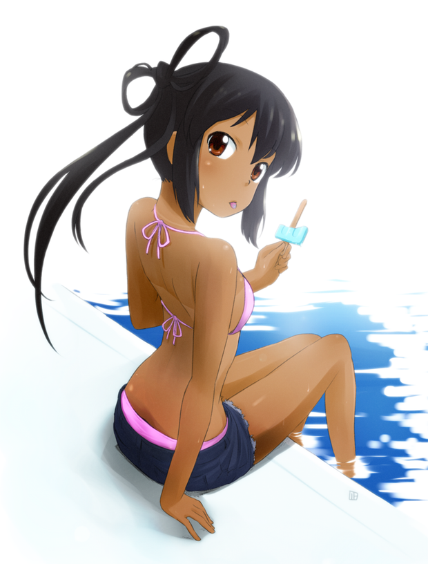 Tasting-ice by the pool