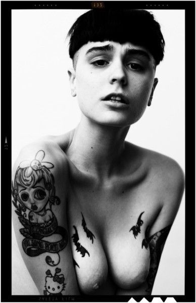 Brunette tattooed tomboy tits