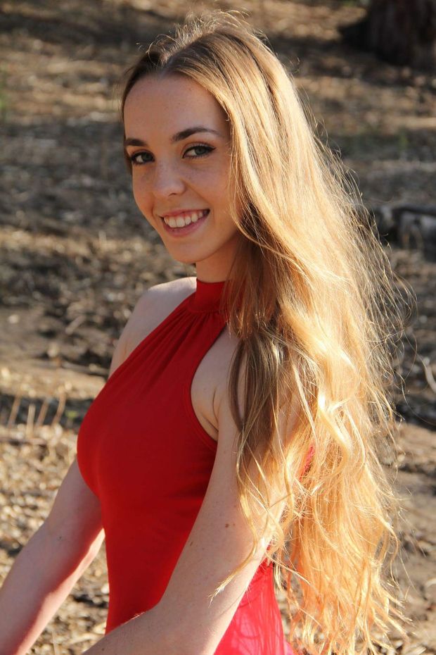 Courtney Collins is looking sexy as hell with big boobs in red dress