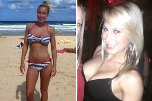 Party Teacher Sophie (H) unter (B) rown on the beach - SGB