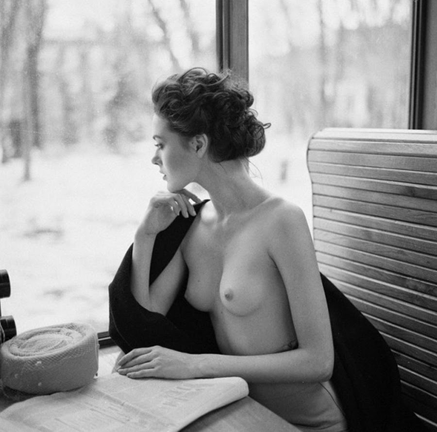 at a table