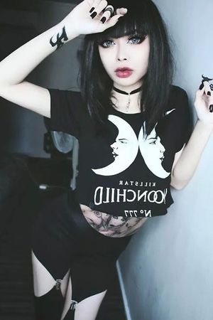 Enricks AngelFire is goth alt model in black clothes with pale skin and skin that is pale white - SGB gothh