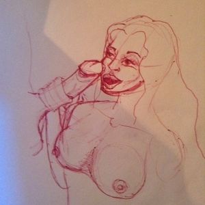 Blowjob pen drawing