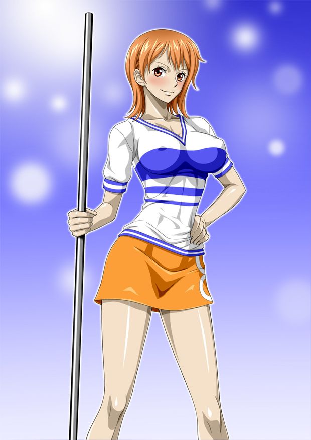 Nami standing with her weather stick