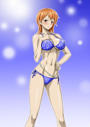 Nami standing in bikini