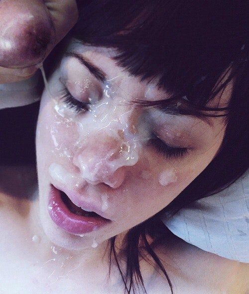 slut covered with cum