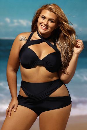 Black Wrap Underwire High Waist